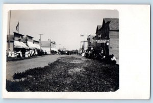 Middle River MN Postcard RPPC Photo Main Street 4th Of July Pioneer Restaurant