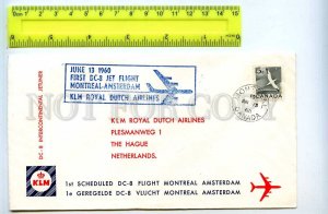 255022 CANADA KLM Airlines Montreal Amsterdam First flight 1960 postmark