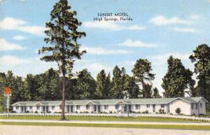 High Springs Florida Sunset Motel Antique Postcard J77698 