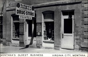 Virginia City Montana MT Ranks Drug Store Fountain Real Photo Vintage Postcard