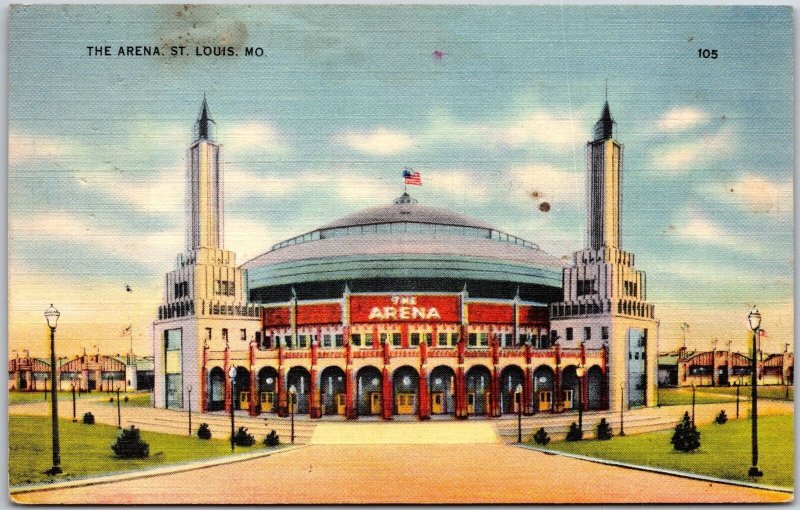 The Arena Saint Louis Missouri MO Entrance Building Staicase Postcard