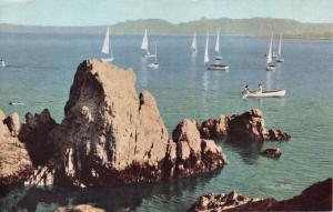 JAPAN~HAYAMA BEACH ALONG THE SAGAMI BAY POSTCARD c1960s