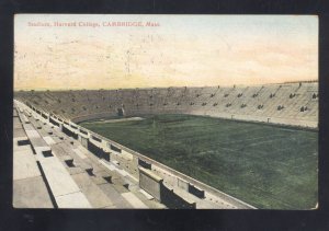 CAMBRIDGE MASSACHUSETTS HARVARD UNIVERSITY FOOTBALL STADIUM 1909 POSTCARD