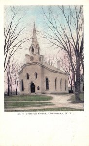 Vintage Postcard Unitarian Church Religious Building Charlestown New Hampshire