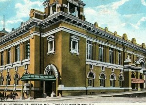 Circa 1910 The Auditorium, St. Joseph, MO City Worth While, Vintage Postcard P10