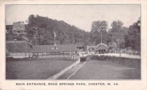 Chester West Virginia Rock Springs Park Main Entrance Vintage Postcard AA21983