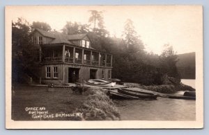 PC1/ Big Moose New York RPPC Postcard c10 Adirondacks Camp Crag Boat 550