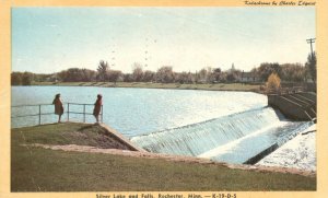 Vintage Postcard 1948 Silver Lake And Falls Rochester Minnesota Harry Michaels