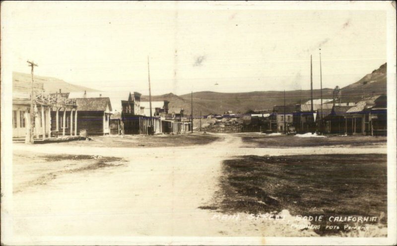 Bodie CA Main Street c1920s-30s Real Photo Postcard FRASHER'S