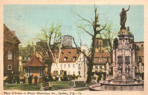 Vintage Postcard 1920's Place D'Armes Et Musee Historique Inc. Quebec Canada