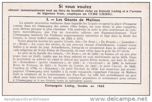 Liebig Trade Card s1416 Legendary Belgian Giants No 3 Les Geants de Malines