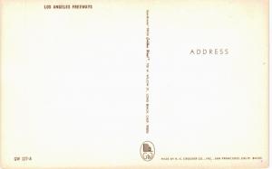 Los Angeles Free Way Guide Road Map 1960 CA 