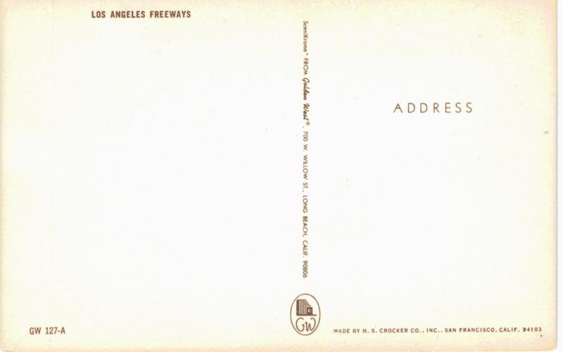 Los Angeles Free Way Guide Road Map 1960 CA 