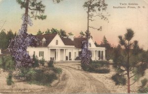 USA Twin Gables Southern Pines North Carolina Vintage Postcard 08.15