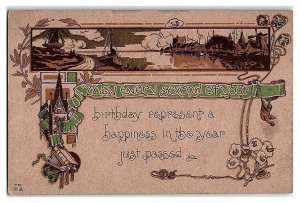 Birthday Happiness Arts & Crafts Postcard *6Z2