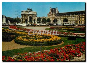 Modern Postcard Paris Jardinn of Tuillerie and the Arc de Triomphe du Carrousel