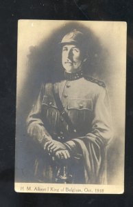 RPPC KING HM ALBERT OF BELFIUM 1918 VINTAGE ROYALTY REAL PHOTO POSTCARD