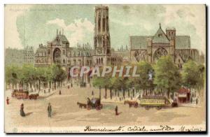 Old Postcard transparent map Paris Saint Germain l & # 39Auxerrois