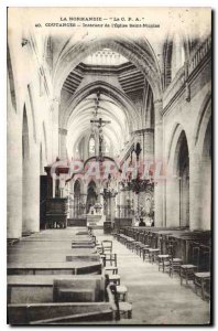 Postcard Old Normandy The C P A Coutances Interior of St Nicolas Church