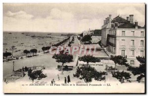 Old Postcard Arcachon La Place Thiers and Boulevard Walk