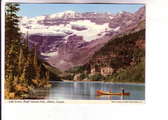 Canoeing, Lake Louise, Banff National Park, Alberta,