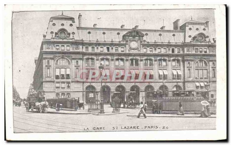 Old Postcard The Paris St Lazare station