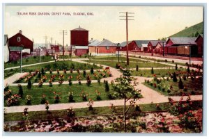 c1910s Italian Rose Garden Depot Scene Eugene Oregon OR Unposted Flower Postcard