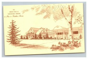 Vintage 1960's Postcard Milk Pail & Country Shops Fin 'n Feather Farm Elgin IL