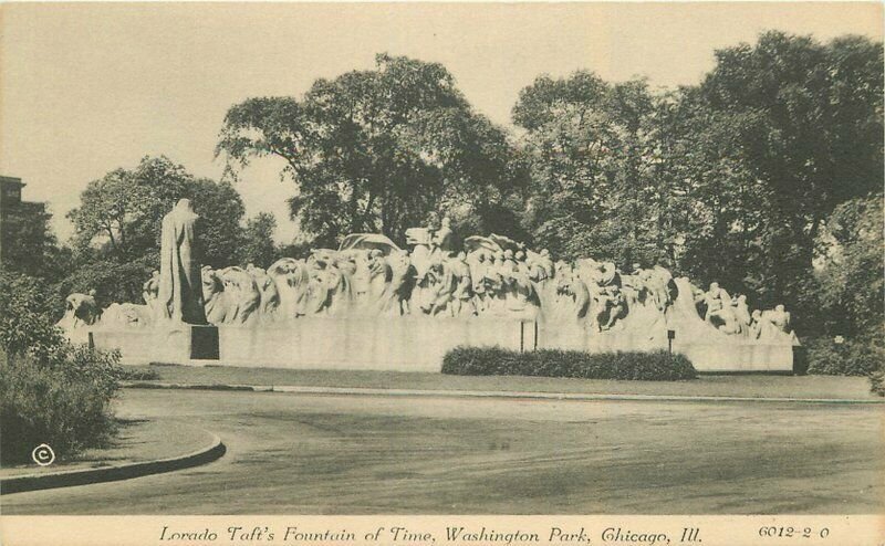 Chicago Illinois Lorado  Taft Fountain Washington Park Postcard 21-10697