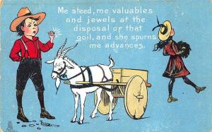 Raphael Tuck Series 6765 Western Ways Poem Soap Box Cowboy Goat Wagon Postcard