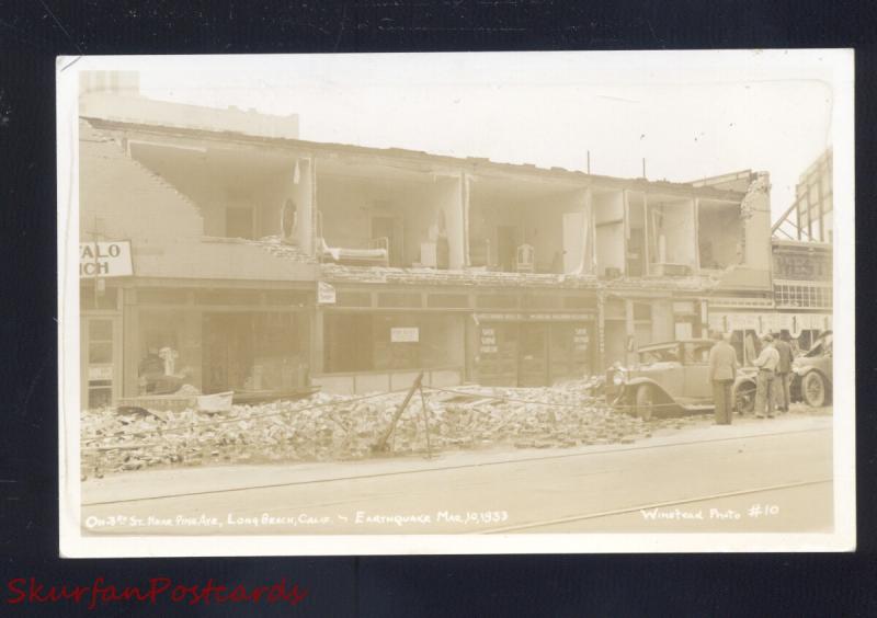 RPPC LONG BEACH CALIFORNIA 1933 EARTHQUAKE DISASTER CARS 