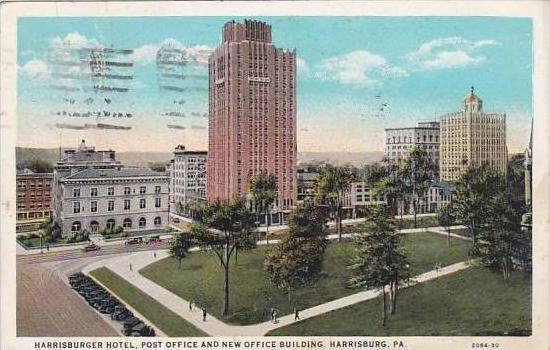 Pennsylvania Harrisburg Harrisburger Hotel Post Office And New Office Buildin...