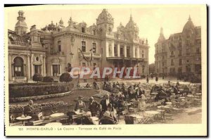 Old Postcard Monte Carlo Casino Terrace Cafe de Paris
