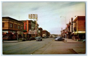 c1950's Hotel Cafe Street Scene Havre Montana MT Vintage Unposted Postcard