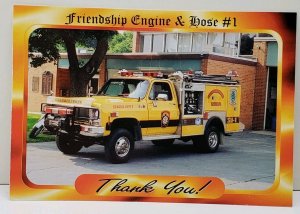 Chambersburg Pa Friendship Engine & Hose #1 Thank You! 1980s Postcard D5