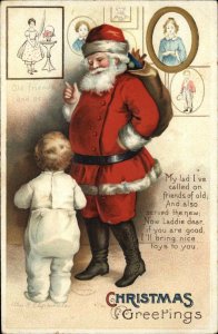 Christmas - Scarce Ellen Clapsaddle Santa Claus #2934 c1910 Postcard