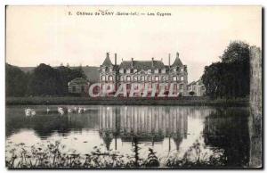 Old Postcard Chateau de Cany Swans