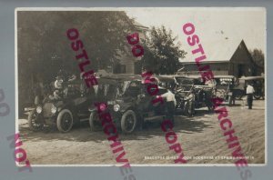 Springbrook IOWA RPPC 1914 AUTO RALLY Chautauqua Boosters nr Bellevue Maquoketa