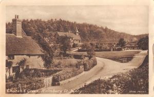 uk20082 church and green holmbury st mary real photo uk