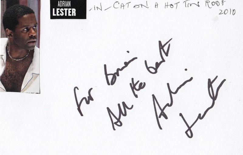 Adrian Lester Hand Signed Card Ephemera