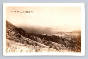 RPPC LAKE TAAL LUZON PHILIPPINES GROGAN REAL PHOTO POSTCARD (c.1930s)