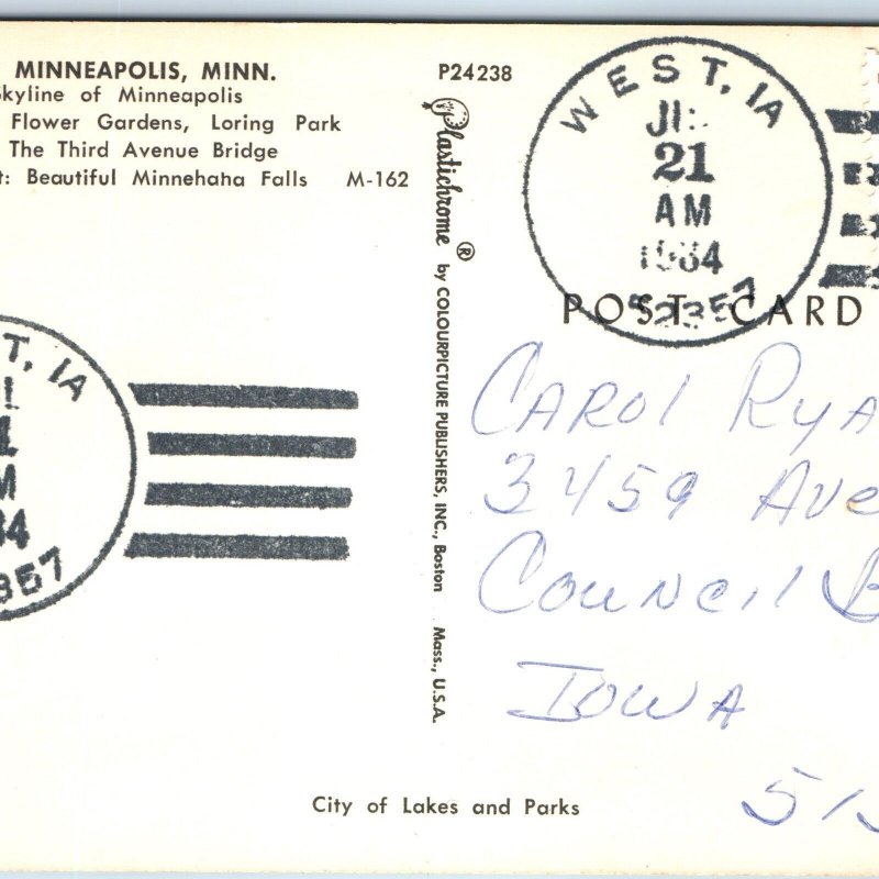 1984 West, IA Post Office Cancel Postcard Town USPO Postal History A268