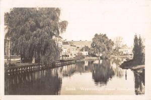 Sneek Netherlands Stationsburg Waterfront Real Photo Antique Postcard K106279