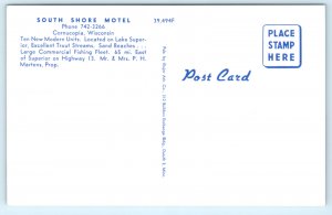 Cornucopia WI Wisconsin South Shore Motel Postcard