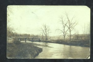 RPPC PEACE VALLEY MISSOURI RIVER BRIDGE DUNBAR NEBRASKA REAL PHOTO POSTCARD