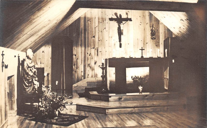 Stowe Vermont 1950s Photo Postcard Interior Chapel Trapp Family Home