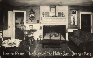 Dennis Cape Cod MA Sign of the Motor Car Interior c1915 Real Photo Postcard