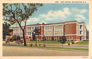 Wilmington North Carolina High School Street View Antique Postcard K87117