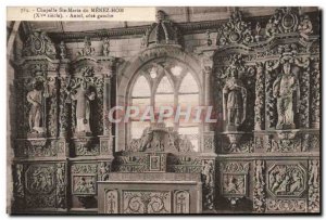 Postcard Old Chapel Sainte Marie du Menez Hom Altar Left Coast