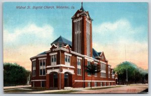 Waterloo Iowa~Walnut Street Baptist Church Bldg Exterior View~Vintage Postcard